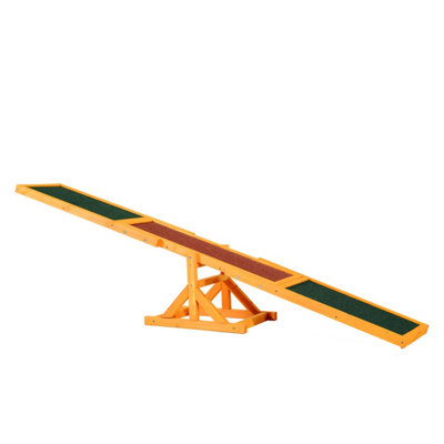 PawHut 1.8m Wooden Pet Seesaw Activity Sport Dog Training Agility Obedience Equipment Toy Pet Supplies Weather Resistant