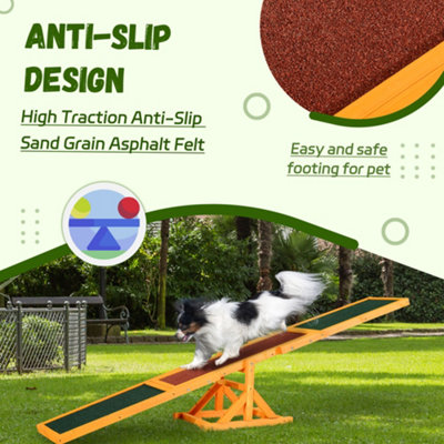 PawHut 1.8m Wooden Pet Seesaw Activity Sport Dog Training Agility Obedience Equipment Toy Pet Supplies Weather Resistant - 7