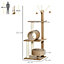 PawHut 121cm Cat Tree Tower for Indoor Cats Kitten Activity Centre Scratching Post with Bed Tunnel Perch Interactive Ball Toy