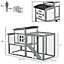 PawHut 140cm Chicken Coop Wooden Poultry Cage with Openable Roof Tray Nesting Box