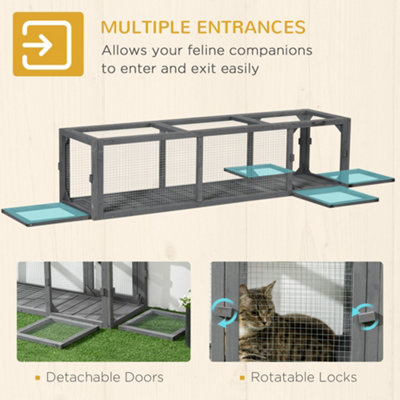 PawHut 150cm Large Cat Tunnel w/ Multiple Entrances - 6