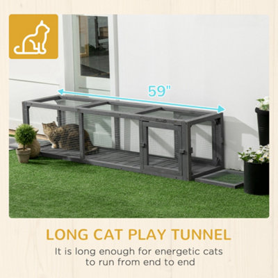 PawHut 150cm Large Cat Tunnel w/ Multiple Entrances - 7