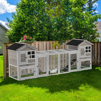 Double separate shop rabbit hutches