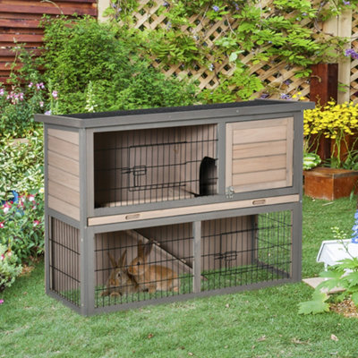 Outdoor rabbit hutch for 2 rabbits sale
