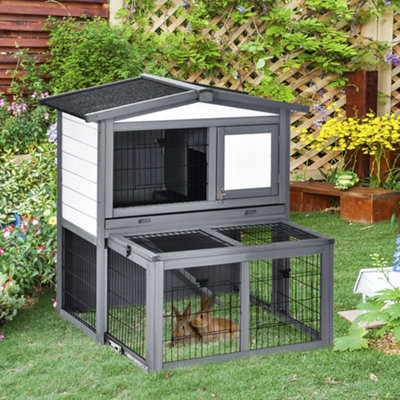 Two tier best sale rabbit hutch