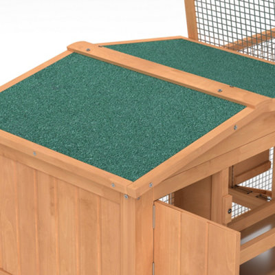 Pawhut 2 Tier Wooden Rabbit Hutch with Run Guinea Pig hutch House for Outdoor Garden Backyard - 8