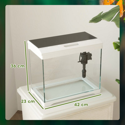PawHut Aquarium 17 Liter - Met LED Verlichting En Filtersysteem