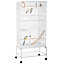 PawHut 3 Tier Bird Cage with Stand, Wheels, Toys, Ladders, for Canaries, Finches, Cockatiels, Parakeets, Budgie Cage-White