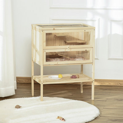 Pawhut fir store wood hamster cage