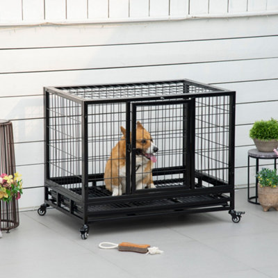 Black metal dog clearance crate