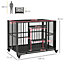 PawHut 43" Foldable Heavy Duty Dog Crate with Locks, Removable Tray, Wheels