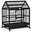 PawHut 43" Heavy Duty Dog Crate on Wheels w/ Removable Tray, Openable Top