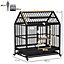 PawHut 43" Heavy Duty Dog Crate on Wheels w/ Removable Tray, Openable Top
