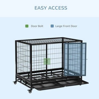 Heavy duty metal cheap dog cage