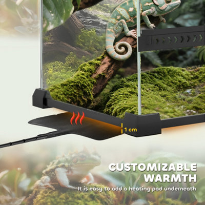 PawHut Terrarium pour Reptiles avec aération latérale, Vivarium pour