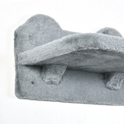 PawHut 4PCs Wall Mounted Cat Tree Cat Wall Shelves W/ Scratching Post Grey - 9