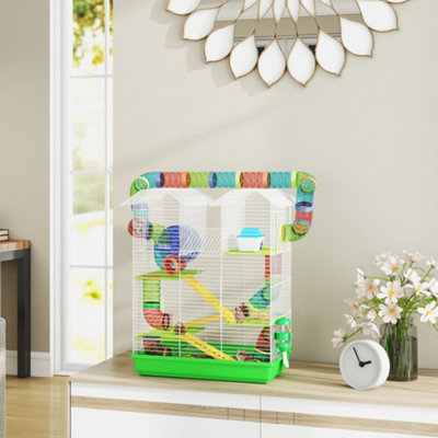 Photo inspiration: Hamster Starter Kit With Carrier Reference: Pawhut 5 Tiers Hamster Cage Animal Travel Carrier Habitat Green