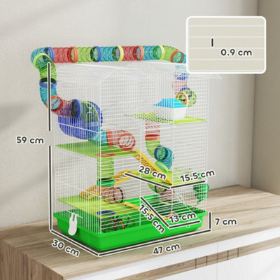 Curated visual reference: Picture Idea: Pawhut 5 Tiers Hamster Cage Animal Travel Carrier Habitat Green
