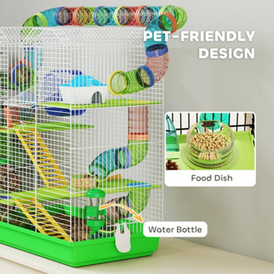 Curated visual reference: Visual Reference: Pawhut 5 Tiers Hamster Cage Animal Travel Carrier Habitat Green