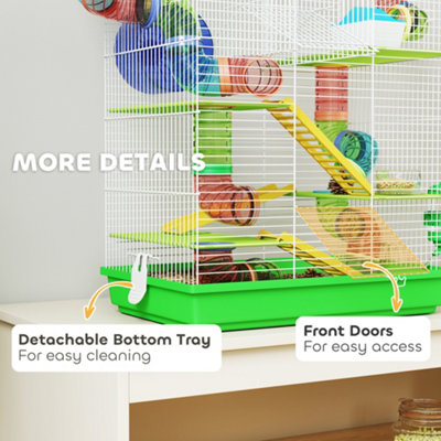 Curated visual reference: Fresh Look at Pawhut 5 Tiers Hamster Cage Animal Travel Carrier Habitat Green