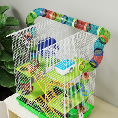 Photo inspiration: Gallery Detail: Pawhut 5 Tiers Hamster Cage Animal Travel Carrier Habitat Green