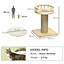 PawHut 52cm Cat Tree, Kitty Activity Center with Cat Bed, Cat Tower with Bold Jute Scratching Post, Natural