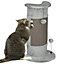 PawHut 58cm Cat Scratching Post for Corner Wall w/ Covered Plush, Play Balls