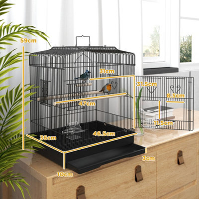 PawHut Bird Cage With Perches Food Bowls For Small Birds