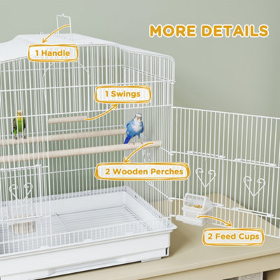 Photo inspiration: Fresh Look at Pawhut 59Cm Large Bird Cage With Perches Food Bowls Swing