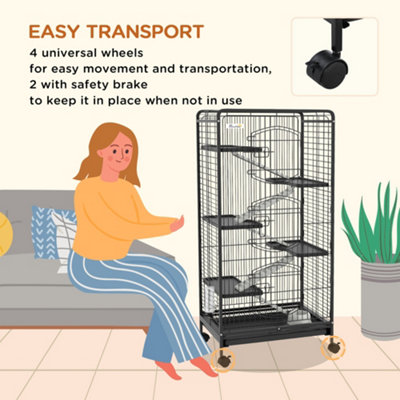 Curated visual reference: Pawhut 6 Levels Small Animal Cage W Ramps Bowl Water Photo Inspiration