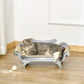 PawHut 60cm Cat Scratching Board with Catnip, Cardboard Scratcher Lounger Bed