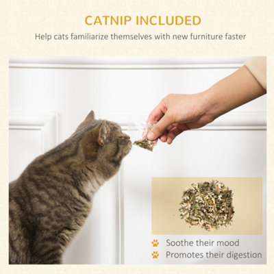 PawHut 60cm Cat Scratching Board with Catnip, Cardboard Scratcher Lounger
