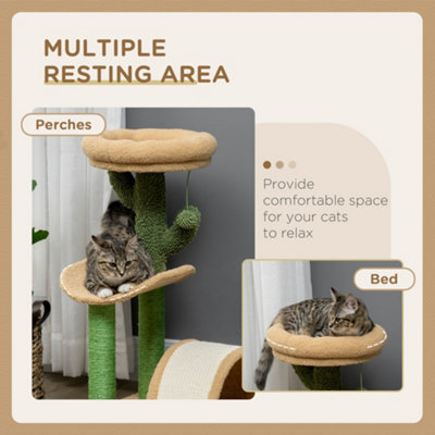 Cat tree with outlet curved perch