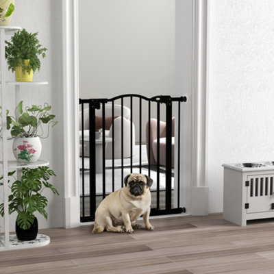 PawHut 7480cm Adjustable Metal Pet Gate Safety Barrier with AutoClose