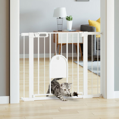 Pet gate hot sale with small door