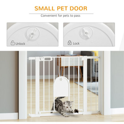 Baby gate with small pet door sales