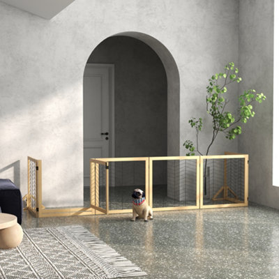 PawHut 8 Panels Freestanding Dog Barrier for S and M Dogs