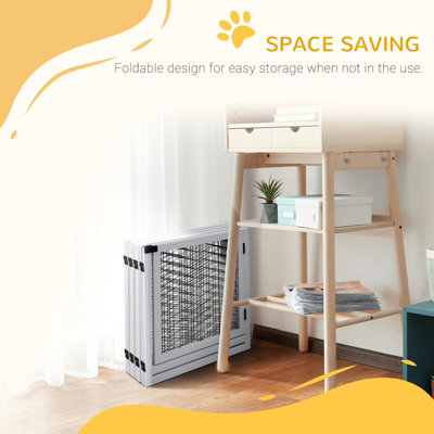 PawHut 8 Panels Freestanding Dog Barrier for S and M Dogs - White - 6