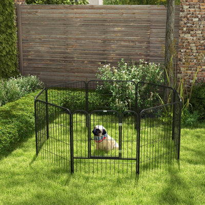 PawHut 8 Panels Heavy Duty Puppy Play Pen for Small Medium Dogs 79Hcm