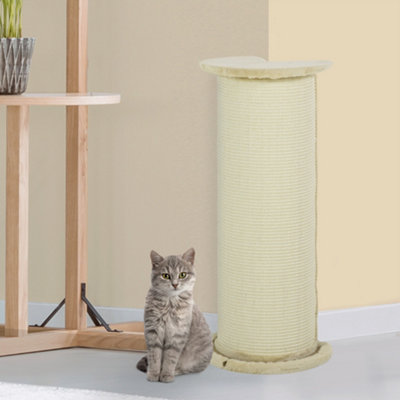 PawHut 85cm Tall Cat Scratching Post for Indoor Corner Use Beige
