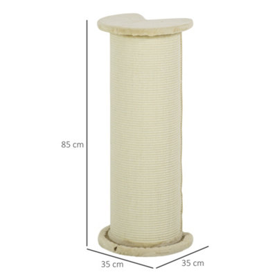 Scratching Post for Cats Paloma Dark Grey 45 x 17 x 45 cm Polyester Plush Wood (1 Unit)