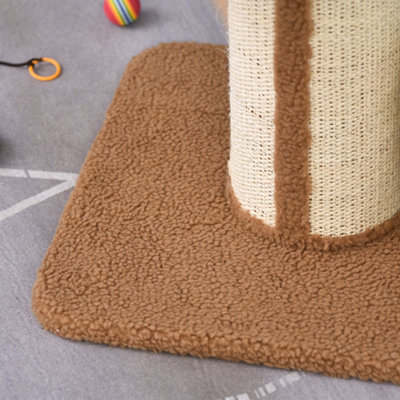 PawHut 91cm Cat Tree for Indoor Cats Kitten Activity Center Play Tower Perches Sisal Scratching Post Lamb Cashmere Brown - 8
