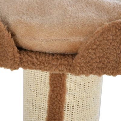 PawHut 91cm Cat Tree for Indoor Cats Kitten Activity Center Play Tower Perches Sisal Scratching Post Lamb Cashmere Brown - 9