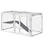 PawHut 9PCs Rabbit Hutch, DIY Guinea Pig Hideaway, Large Bunny Cage with Door Ramp Divider for Small Animals