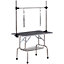 PawHut Adjustable Dog Grooming Table Rubber Top 2 Safety Slings Mesh Storage Basket Heavy Metal Black 107 x 60 x 170cm