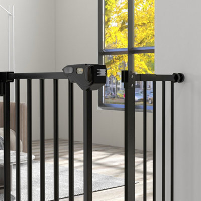 PawHut Adjustable Safety Gate w/ 1 Extensions and Four Adjustable ...