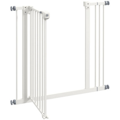 PawHut Adjustable Safety Gate w/ 1 Extensions and Four Adjustable ...