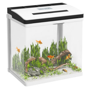 PawHut Aquarium 13L Glass Fish Tank w/ Filter, LED Lighting, Water Pump