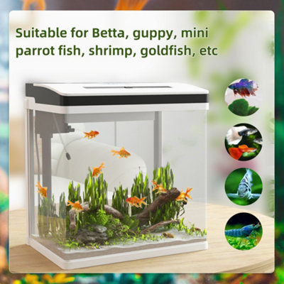 PawHut Aquarium 28L Glass Fish Tank w/ Filter, LED Lighting, Water Pump