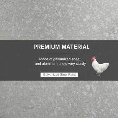 PawHut Automatic Chicken Feeder Galvanized Steel Poultry Feeders 11.5KG - 4